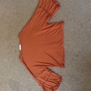 Orange Crop Top Blouse